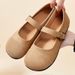Boken Women's Spring New Versatile Mary Jane Fashionable Casual Polyurethane French Flat Shoes_vogvips.com