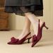 Qianluhui French Polka Dot Bow Elegant Satin High Heel Women's Shoes Stiletto Pointed Toe Summer New Sandals_vogvips.com