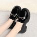 Soft Thick Sole Loafers Work Women Spring Autumn New Chunky Heel Single British Style Small Leather Shoes Slip-On_vogvips.com