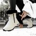 Winter Snow Boots Ladies Platform Tall Boots Flat Bottom Quality Warm Black New Ladies Lace Up Comfortable Leather Womens Boots_vogvips.com