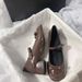 College Age Reducing Versatile, Niche And Unique, Comfortable Mid Solid Color Bow, Round Toe, Thick Heel, Mary Jane_vogvips.com