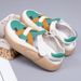2026 Popular Summer Women's Sandals With Velcro Straps, Thick-soled Hollow Soft-soled White Shoes, Breathable Sports_vogvips.com