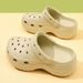 Women's DIY Cartoon Perforated Sandals Thick Soled EVA Summer Wear Beach/Seaside Style Height Increasing Versatile_vogvips.com