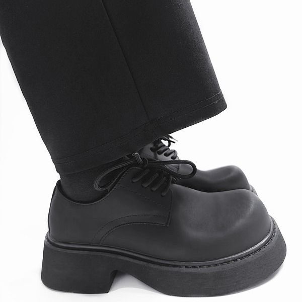Big Head Derby With A Sense Of , Commuting Black Thick Soled Trendy For Men 2025 New Height Increasing Japanese_vogvips.com