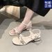 French Rhinestone Open-Toe Sandals For Women 2025 Summer New Stunning High Heels Chunky Heel Versatile Fairy Style Beach_vogvips.com
