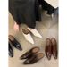 European And American Style Closed-Toe Half Slippers For Women, Small Square Toe Wedge High Sandals, Fashionable Outdoor_vogvips.com