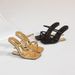 Women’s Shoes Summer New French Style Niche High End Temperament Special Shaped High Heeled SandalsGolden Shoes_vogvips.com