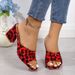 European And American Foreign Trade 2024 Summer New Large-size Leopard Print Versatile Square-toed Fashion Women's_vogvips.com