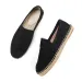 Unisex Black Suede Espadrille Loafers Slip On For Smart Casual Daily Office Wear_vogvips.com