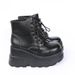 European And American Trade Thick-Soled Large Size Short-Tube Lace-Up Martin For Women Wedge Patent High Heel Thin_vogvips.com