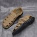 Men's Breathable Summer Sandals - Lightweight Slip-On Beach Shoes With Anti-Slip Sole & Soft Synthetic Leather_vogvips.com