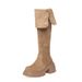 8cm~ Melard Heel Thick Sole Height Increasing Over-the-Knee Long Autumn Winter Khaki Two-Way Foldable High Tube Riding_vogvips.com