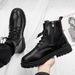 Spring Classic Round Toe Martin Men's British Style High-top Motorcycle Zipper Work Thick-soled Ankle Boots 8605_vogvips.com