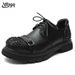 European Warm Series Cowhid Work Shos For Mn, Casual Round Lac-Up Thick Sol Trndy Short Punk Big To Lathr Shos, Martin Boots,_vogvips.com