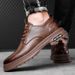 2025 Spring And Autumn New Casual Workwear Lace-up Thick-soled Wear-resistant Trendy Leather Men's Shoes_vogvips.com