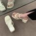 Elegant Chunky-heeled For Petite Women, Summer Outdoor Wear, 2025 New Model, Simple Thong-style, Stylish French_vogvips.com