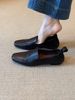Square-toe Loafers, Women's Soft Leather, Comfortable Flats, One-foot Slip-ons, Casual Suede Shoes_vogvips.com