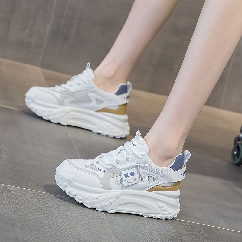 Daddy Shoes Leather Women's Shoes Platform Sports Leisure Korean Version Of White Shoes Women_vogvips.com
