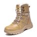 Men's Casual Winter Snow Boots With Thick Fleece Lining, Slip-Resistant Rubber Sole, Side Zipper For Easy Wear, Brown/Black, Sizes 39-46_vogvips.com