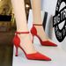 8323-7 Style Fashionable Minimalist Slim Fitting Women's Sandals With Suede Surface, Shallow Mouth, Pointed Head, Hollow_vogvips.com