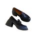 Camellia Leather High Top Thick Bottom Loafers 2025 New England Style Short Heel Mary Jane Women's Shoes Hundred Leisure Daily_vogvips.com