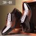 Size New Plus Leather With Pointed Toes For Men's Business Dress Shoes, Fashionable Baita Lace Up Wedding Shoes ,_vogvips.com