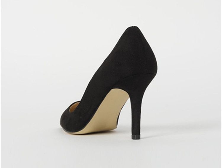 Women's Plus Size High Heels White Stiletto Pointed Toe Suede Work Shoes Spring Autumn Style_vogvips.com