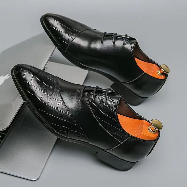 British Style Men's Business Casual Leather Pointed Toe European And American Trend Large Size Formal Nightclub_vogvips.com