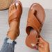 Autumn And Winter Large Size Women's Flat Sandals Casual Simple Comfortable Non Slip Solid Color_vogvips.com