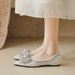 pointed Single Shoes Women's Flat Bottom Shallow Mouth One Pedal Rhinestone Beanie Shoes Women_vogvips.com