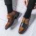 New Ummer Patchwork Formal Men' Fahionable Contrating Color Buine Leather Hoe, Extra Large Ize 48 Wedding_vogvips.com