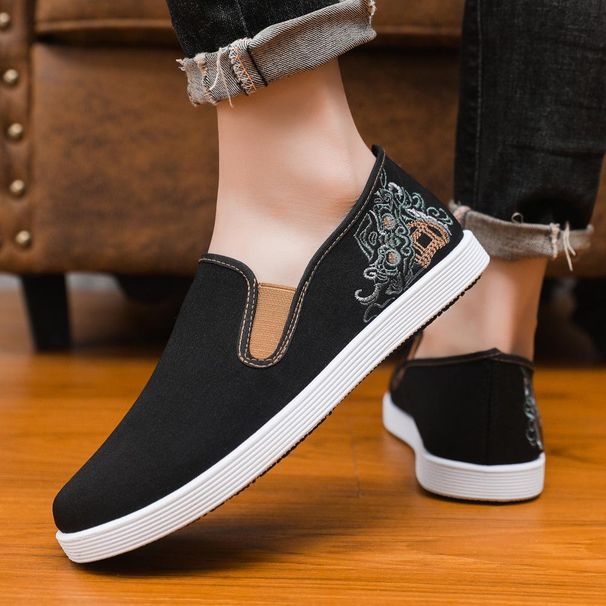 Fashion 2024 Male Fashion Comfortable Spring Summer Pattern Slip On Shoes Men Cool Street Canvas Shoes Man's Flag Shoes_vogvips.com