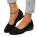 Large Casual Flat Bean Shoes Autumn, New Pointed Soft Sole Wearing On The Outside, Shallow Mouth Single Shoe For Women_vogvips.com