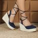 Women's Large Size Roman Style Fashion Sandals Side Hollow One Strap Wedge Suede Fish Mouth Independent Station_vogvips.com
