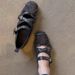 Sheepskin Version Square Head Bow Sports Ballet Shoes Cross Buckle Shallow Mouth Genuine Leather Retro Mary Jane Shoes_vogvips.com