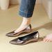 Black Elegant Chunky Comfortable Professional Work For Women 2025 New Spring And Autumn Pointed Toe Shallow Mouth Low_vogvips.com