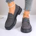 Women's British Style Slip-On Loafers With Thick Sole - Vintage Casual Flats For Everyday Wear_vogvips.com