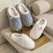 Autumn Winter Furry Slippers For Women Indoor Home Non-Slip Soft Sole Thickened Couples Warm Maternity Cotton Shoes_vogvips.com
