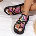 Summer Fashion Platform Sandals Open Toe Slip On Colorful Beach Shoes Ethnic Lightweight Slippers Slides Women_vogvips.com