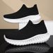 Cross-border Men's Couple's Slip-on Sneakers, Summer Fly-knit Mesh Breathable Running Sh, Knitted Thick-soled Sock_vogvips.com