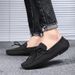 Bean shoes men's fashion casual shoes lazy man slip-on canvas shoes microfiber suede men's shoes_vogvips.com
