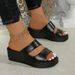 Women's Plus Size Summer Wedge Sandals - Comfortable Open-Toe Platform Shoes With Adjustable Straps For Wide Feet_vogvips.com