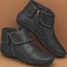 2023 Shoes Round Toe Casual Women's Leather Large Size Solid Color Side Zipper Martin Boots Women 43_vogvips.com