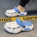 Summer Men's Thick-Soled Non-Slip Breathable Toe-Cap Garden Clogs Casual Beach Slippers Sandals_vogvips.com