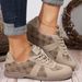 Retro style matching color flat lace-up casual shoes for women_vogvips.com