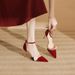Women's Shoes For Casual Business Wedding Party Style Red High Heels Wedding Wedding Shoes Large Size One Strap Hollow Shoes_vogvips.com