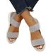 2024 Summer Oversized Women's Shoes Casual Elastic Back Trip Strap Polyurethane Flat Bottom Sandals for Women_vogvips.com