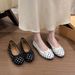 French-Style Flat Bowknot Gentle Evening Shoes For Women, 2026 Spring Satin Polka Dot French Ballet Flats_vogvips.com