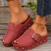 2025 Summer New Women's Large Baotou Thick Bottom Slippers Belt Buckle Decoration_vogvips.com