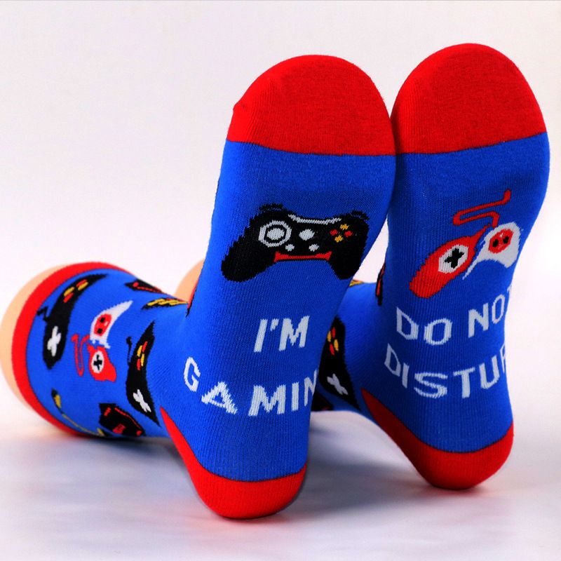 I'M GAMING alphabetic jacquard socks on the sole Tube socks_vogvips.com
